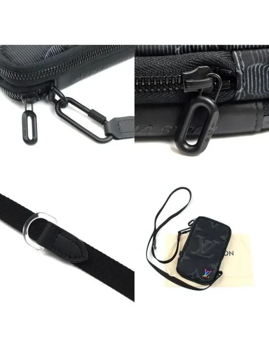 Louis Vuitton Double Phone Pouch Shoulder Bag Black - Picture 6 of 6